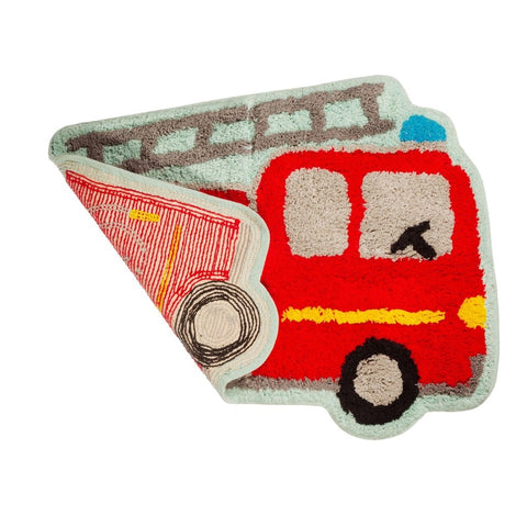 Fire Engine Red Rug Kids Bedroom Nursery Playroom Carpet Mat