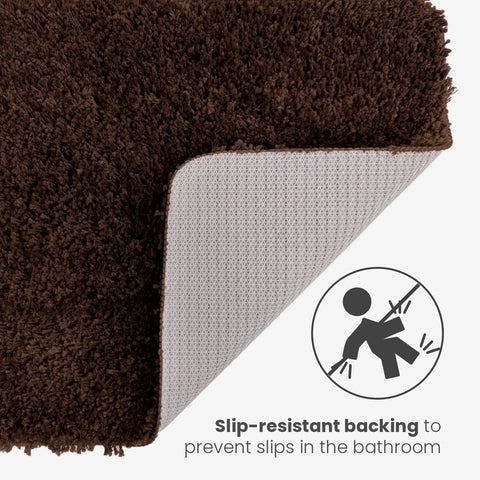 Shaggy Deep Pile Bath Mat Non Slip 40 x 60cm - Small Shower Mat Soft & Absorbent