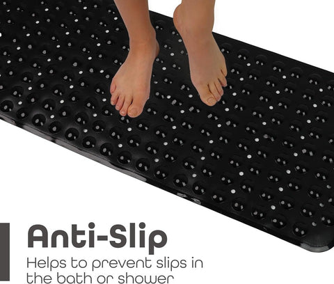100 x 40 Shower Bath Mat Non Slip Anti Mould & Mildew with Suction Cups Grip