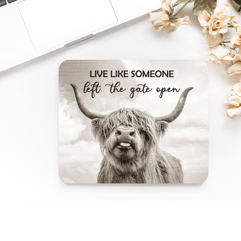 Highland cow Anti - Slip desk mouse mat. Laptop, Office, Ipad, PC,