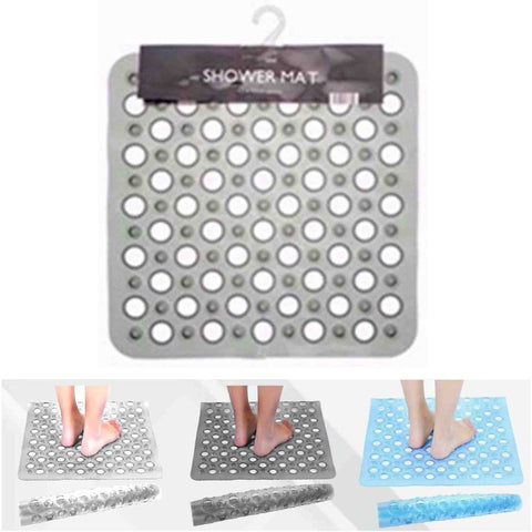 Square Anti Mould Shower Mat Non-Slip Strong Suction Cup Safety Bath Mat 43x43cm