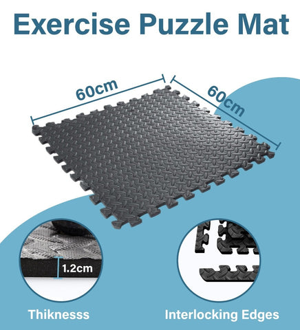 Thick Heavy Duty Gym Flooring Interlocking Floor Mat EVA Soft Foam Yoga Mat 60cm