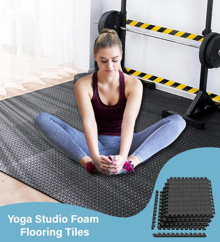 Thick Heavy Duty Gym Flooring Interlocking Floor Mat EVA Soft Foam Yoga Mat 60cm