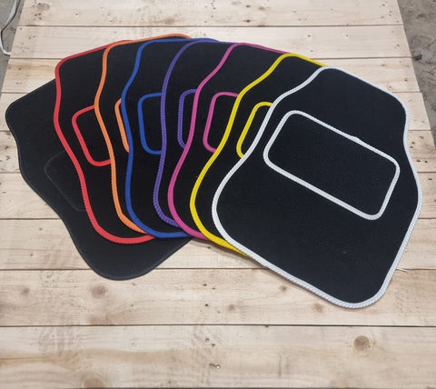 Universal Car Van Floor Mats 4PC Set Non Slip Carpet Black,Red,Blue,Pink,Purple