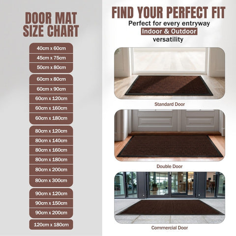 Washable Door Mats - Non-Slip Rubber Backed Doormats Indoor & Outdoor