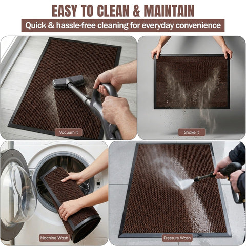 Washable Door Mats - Non-Slip Rubber Backed Doormats Indoor & Outdoor
