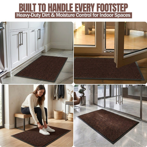 Washable Door Mats - Non-Slip Rubber Backed Doormats Indoor & Outdoor