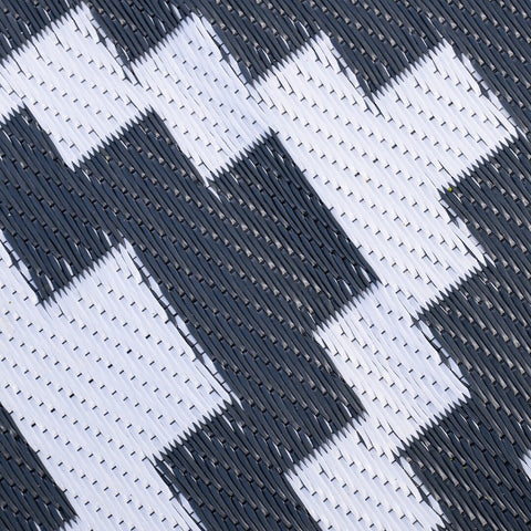 Waterproof Garden Outdoor Rug - 180cm x 120cm - Geometric Grey