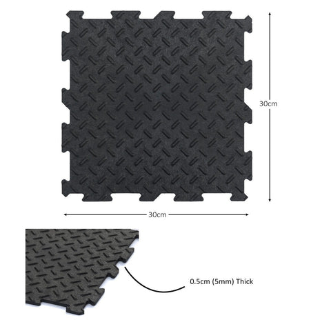 10 x Alpha Tile Workshop Van Garage Shed Utility - Recycled Rubber - 30 x 30cm