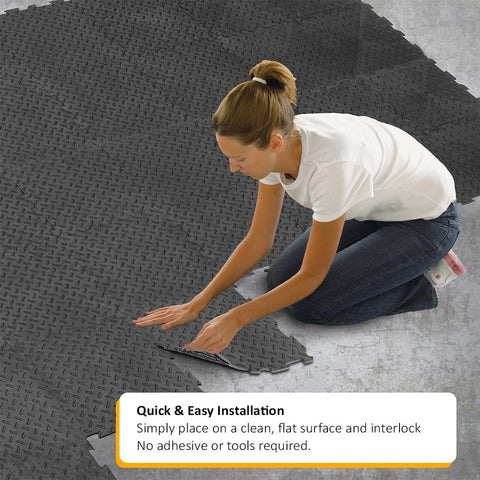 10 x Alpha Tile Workshop Van Garage Shed Utility - Recycled Rubber - 30 x 30cm