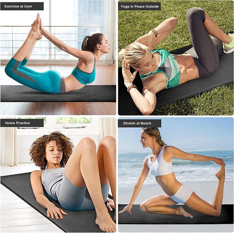 Yoga Mat Fitness Exercise Pad Non Slip Jump Rope Mat for Home Gym Workout Set AU