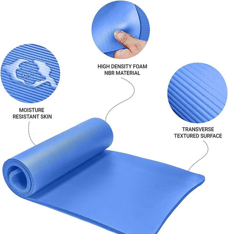 Yoga Mat Pilates Gym Exercise Large 15 mm X 1.9 M Thick Strap