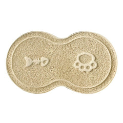 Beige Multi-Purpose 8 Shape Pet Feeding Mat Dog/Puppy/Cat Food Bowl Place Mat UK