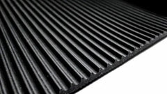 Fine Ribbed Black Rubber Mat 3mm Thick for Gym, Shed, Garage or Workshop