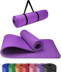 61x 185cm Yoga Mat 10mm Thick Gym Exercise Fitness Pilates Workout Mat Non Slip