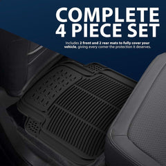 HEAVY DUTY UNIVERSAL RUBBER CAR FLOOR MAT SET 4PCS NON SLIP VAN MATS EASY CLEAN