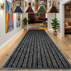 Heavy Duty Rubber Backed Door Mat Non Slip Hallway Runner Rug Barrier Mat