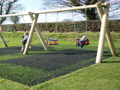 Heavy Duty Rubber Grass Mat Outdoor Safety Flooring Childrens Playground Area