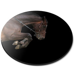 Round Mouse Mat - Horse Jumping Rider Equestrian #45358