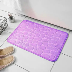 Memory Foam Bath Mat Anti-Slip Pebble Rug Soft Cobblestone Carpet Bathroom Floor