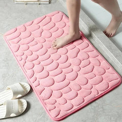 Memory Foam Bath Mat Non Slip Microfiber Bathroom Rug Pebble Floor Carpet Mat UK