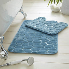 2 Piece Memory Foam Bath Mat Set Non Slip Soft Bathroom Rug Toilet Pedestal Mat