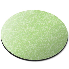 Round Mouse Mat - Green Alphabet Print Kids School Nursery #45215