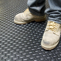 Rubber Flooring Heavy Duty Diamond Matting Non-Slip Industrial Work 1.3m Wide