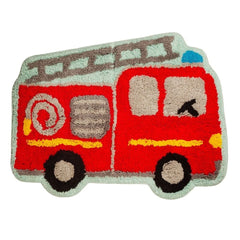 Fire Engine Red Rug Kids Bedroom Nursery Playroom Carpet Mat
