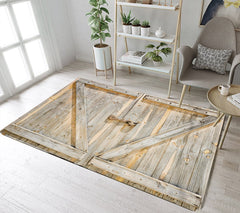 Rustic Barn Wood Door Room Floor Decor Mat Yoga Soft Carpet Kids Play Area Rugs