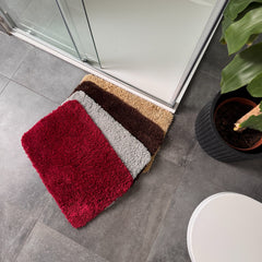 Shaggy Deep Pile Bath Mat Non Slip 40 x 60cm - Small Shower Mat Soft & Absorbent