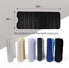 100 x 40 Shower Bath Mat Non Slip Anti Mould & Mildew with Suction Cups Grip