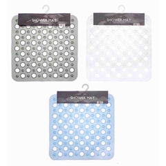 Square Anti Mould Shower Mat Non-Slip Strong Suction Cup Safety Bath Mat 43x43cm