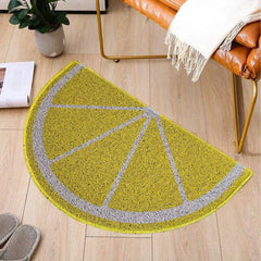 Summer Lemon Half-Moon Doormats Entrance Welcome Non-Slip Novelty Door Mat