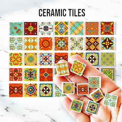 Dollhouse Flooring Handmade Miniature Ceramic Tiles Kitchen Decor